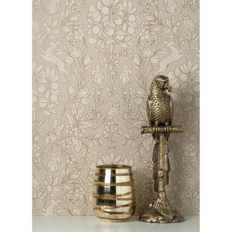Brewster Richmond Taupe Floral Wallpaper