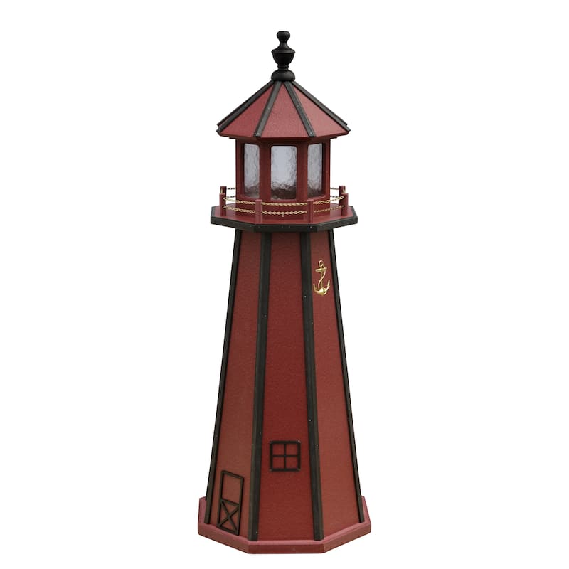 Wooden Lighthouse - 4 Foot - Red/Black