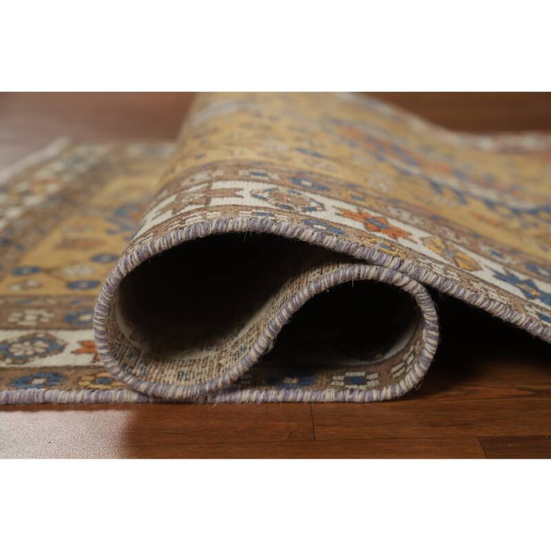 Hand Knotted Oriental 100% Wool Carpet Traditional Floral Brown Gharajeh Area Rug - 5' 6'' X 3' 9''