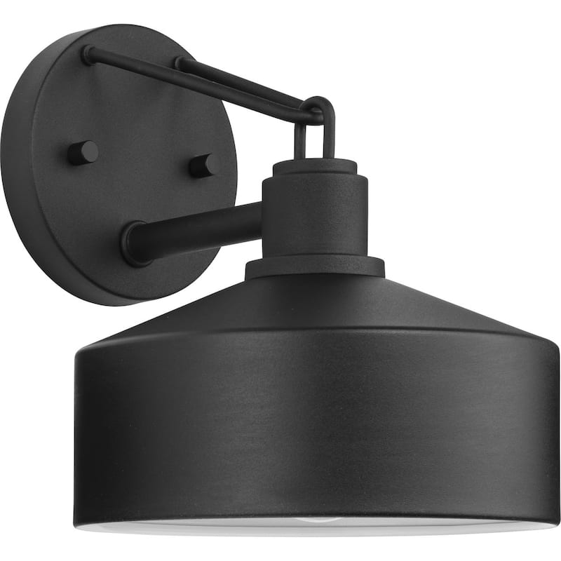 Precinct Collection One-Light Textured Black Urban Industrial Outdoor Wall Lantern - 8 in x 9.5 in x 9.5 in