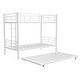 preview thumbnail 14 of 16, White Bunk Bed with Guardrail, Twin Over Twin Size