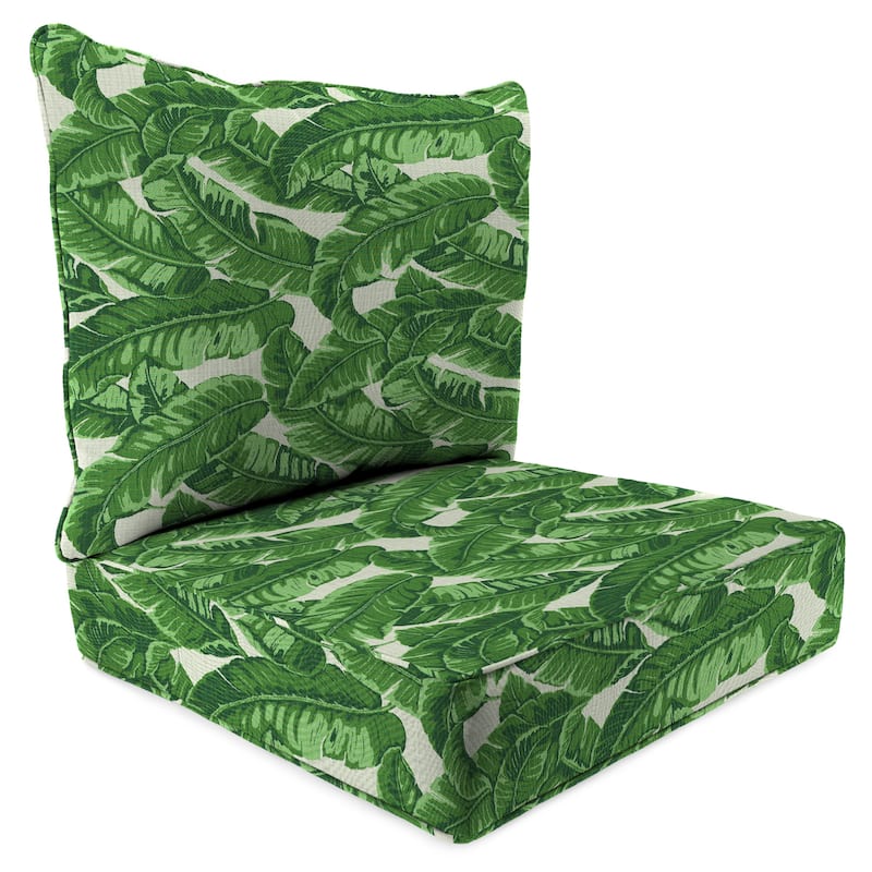 Sunbrella 24" x 47" Outdoor Deep Seat Cushion Set with Welt - 46.5'' L x 24'' W x 6'' H - Tropics Jungle