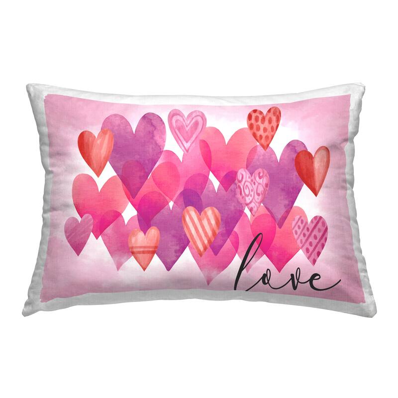 Stupell Love with Layered Hearts Decorative Printed Throw Pillow Design by Nicole DeCamp