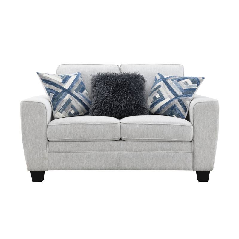 Furniture of America Maevy Chenille Loveseat with Accent Pillows