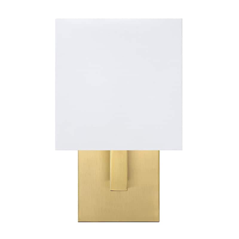 Wall Sconce Light With White Fabric Shade