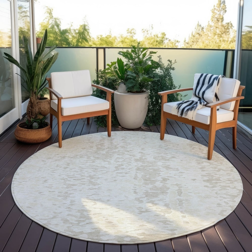 Machine Washable Indoor/ Outdoor Modern Abstract Chantille Rug