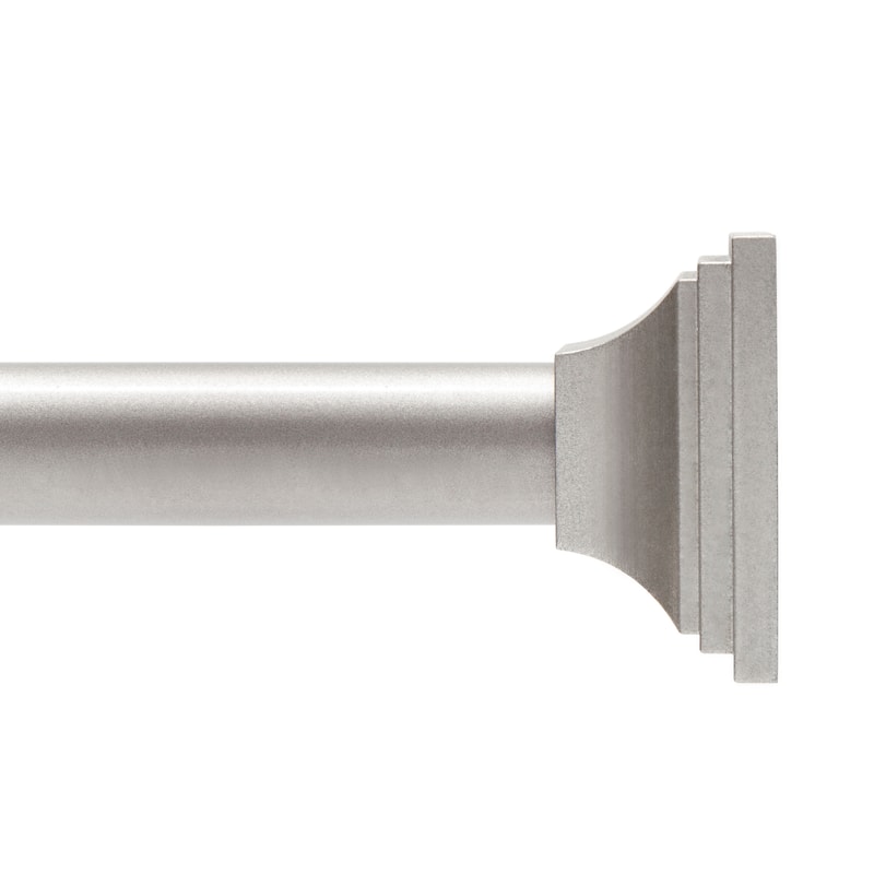 Kenney Twist & Fit No Tools Square End Camlock Tension Shower Curtain Rod, 42-72" - Polished Pewter - Polished Pewter