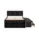 preview thumbnail 19 of 28, Full Size Wood Platform Bed with Bookcase Headboard and 6 Drawers