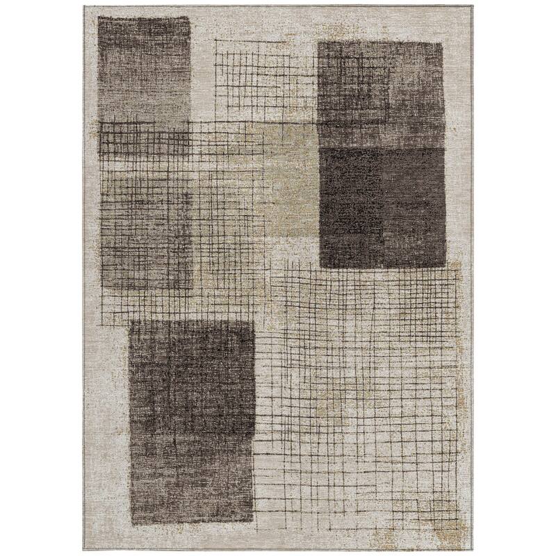 HomeRoots Geometric Transitional Rectangle Outdoor Rug