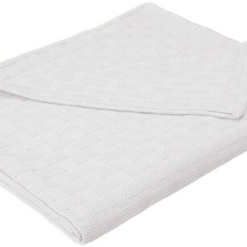 Basketweave Thin Cotton Cozy Bed Blanket Twin White Bed Bath & Beyond