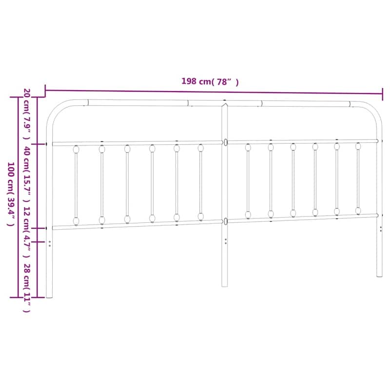 vidaXL Classic Metal Headboard