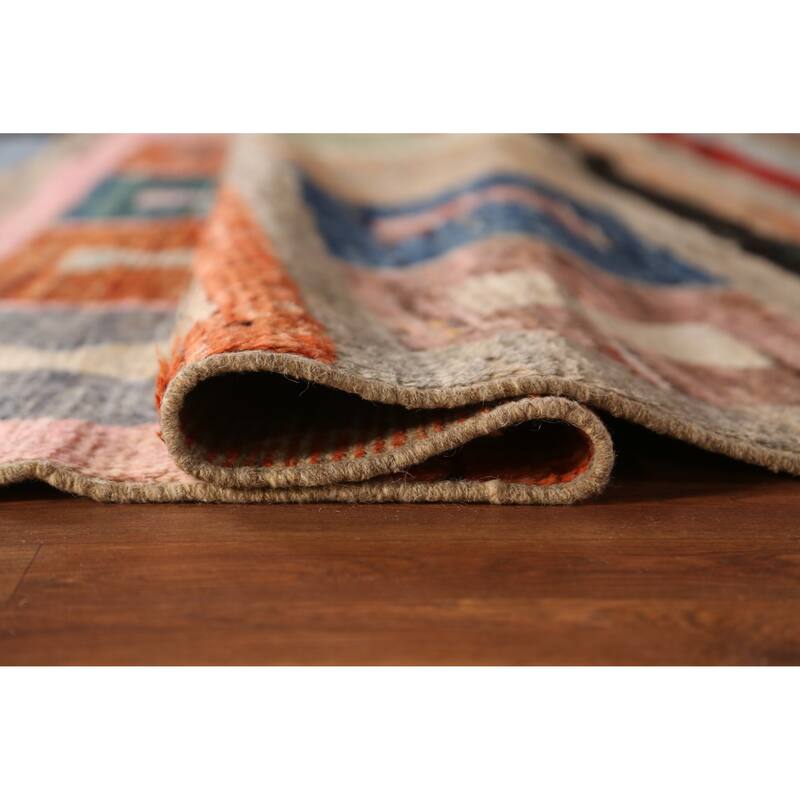All-Over Geometric Moroccan Oriental Area Rug Hand-Knotted Wool Carpet - 8'5" x 9'11"