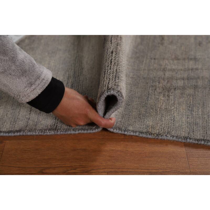 Gray Modern Gabbeh Oriental Area Rug Handmade Wool Carpet - 4'10" x 6'5"