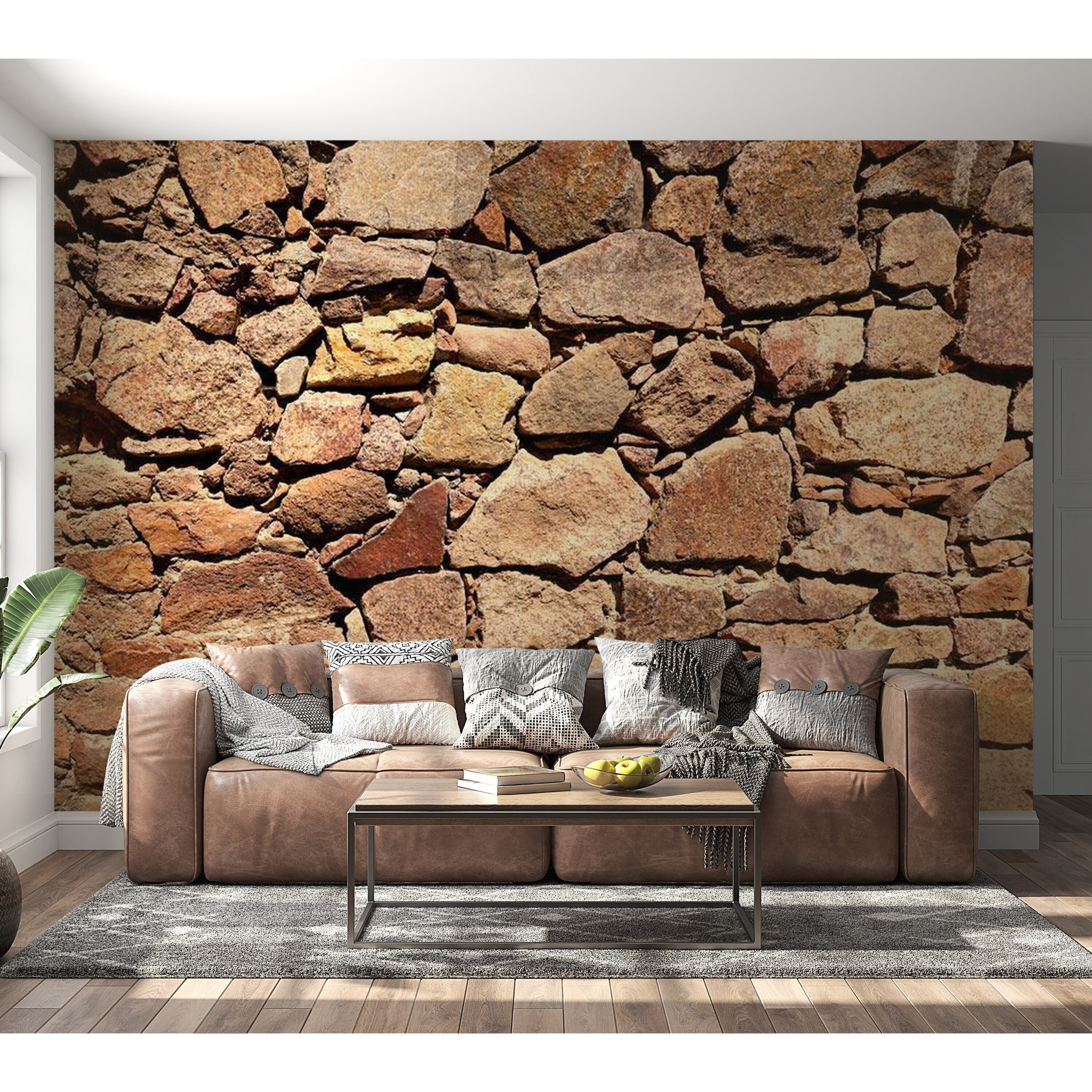old stone wall wallpaper