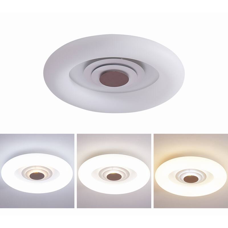 Modern Unique White 1-Light LED Flush Mount Ceiling Lamp