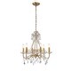 preview thumbnail 14 of 16, 4/6-Lights Vintage Small Candlestick Crystal Chandelier in Antique Gold