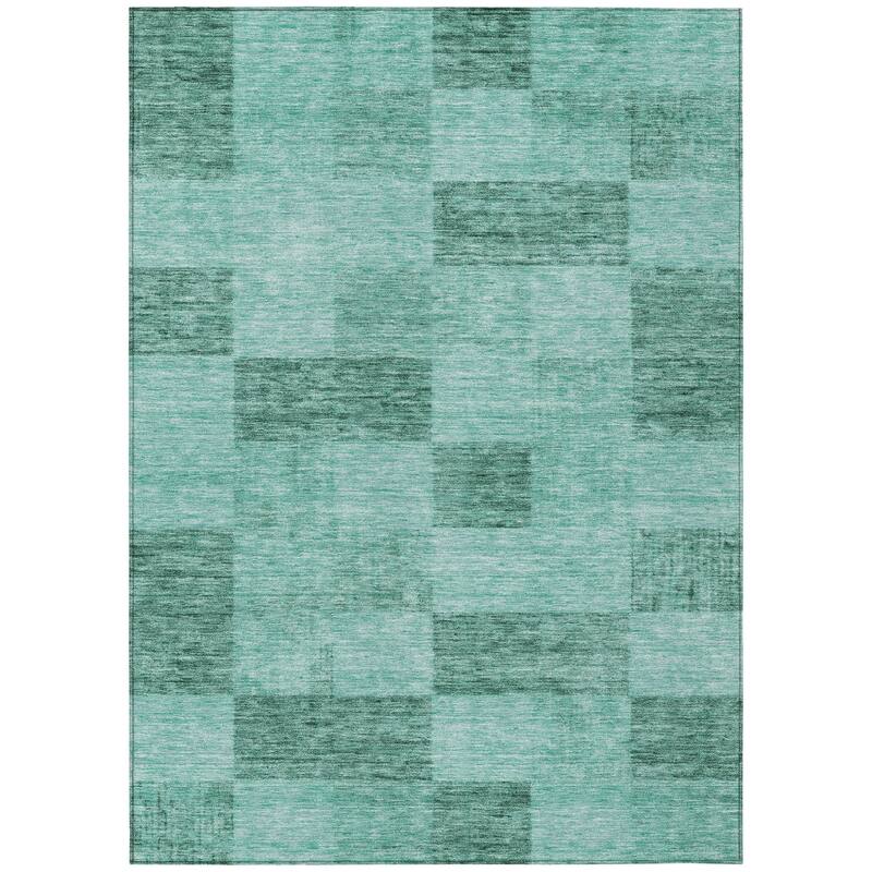 HomeRoots Geometric Transitional Rectangle Outdoor Rug