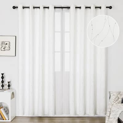 Deconovo Wave Line with Dots 52 Width Curtains Pair(2 Panel)