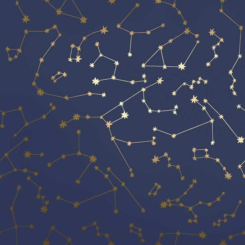 Tempaper Constellations by Novogratz Peel and Stick Wallpaper - 28 sq. ft. - Navy