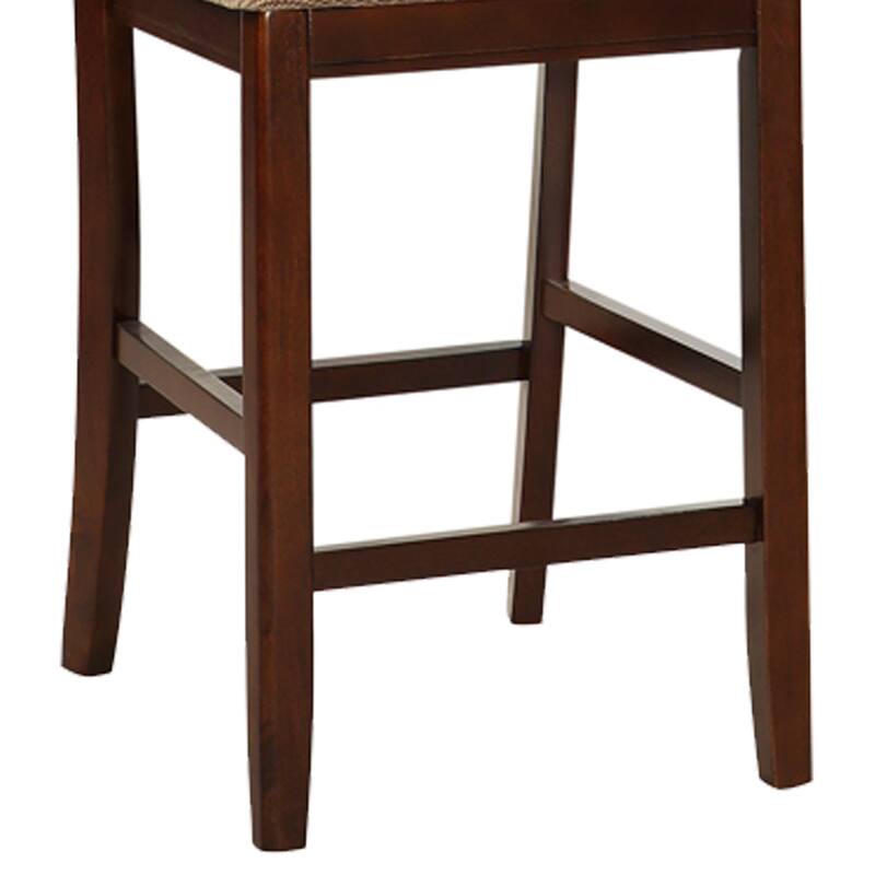 Modern Set of 2 Counter Height Dining Chairs with Padded Seat, Nailhead Trim, Solid Wood Frame for Dining Room and Bar