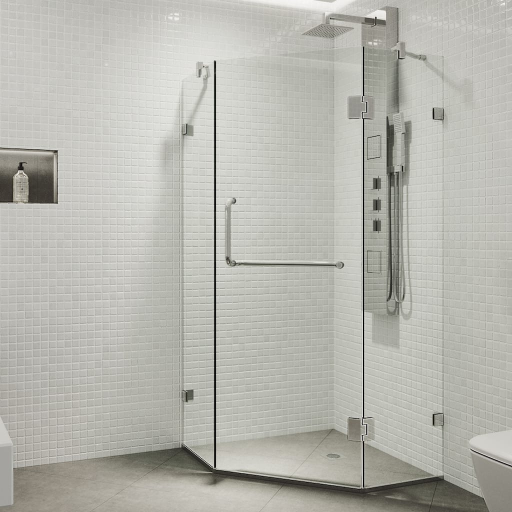 VIGO Piedmont 34"D x 34"W x 73"H Frameless Hinged Neo-Angle Shower Enclosure