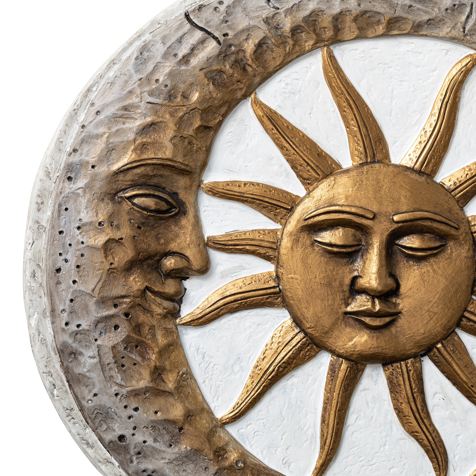 Glitzhome 4-Piece Sun & Moon Cement Stepping Stones Garden