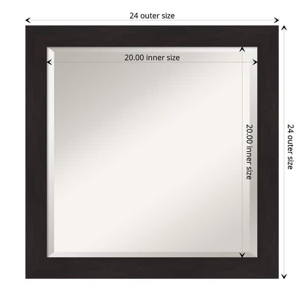 dimension image slide 0 of 6, Beveled Bathroom Wall Mirror - Furniture Espresso Narrow Frame