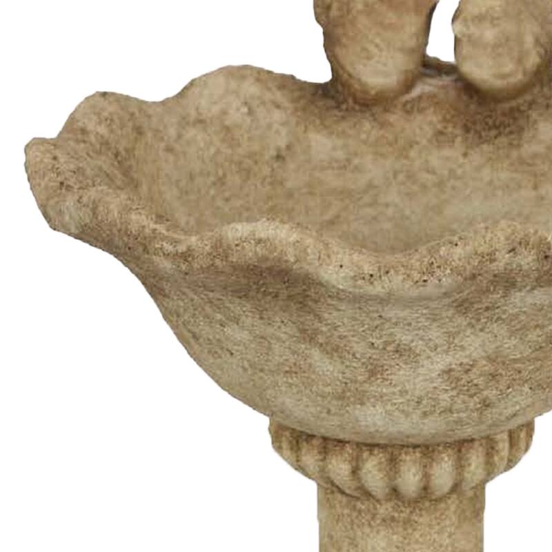 Ivina Bird Bath Feeder, Brown Terracotta, Cute Decorative, 16 Inch