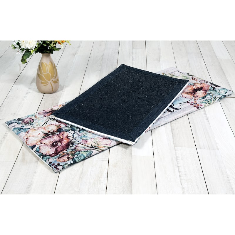 Luxurious Woven Cotton Cushioned Thick Kitchen Mat Rug - Anti-Fatigue, Anti-Skid, - 18''x30''