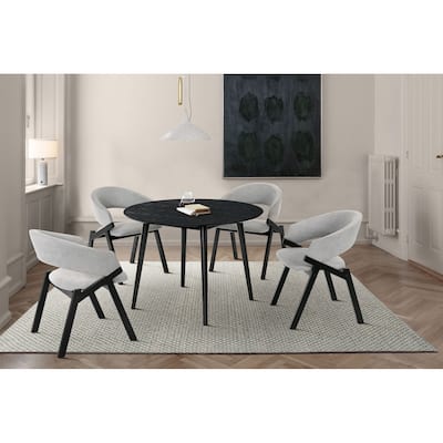 Arcadia and Talulah 42" Round Wood 5 Piece Dining Set