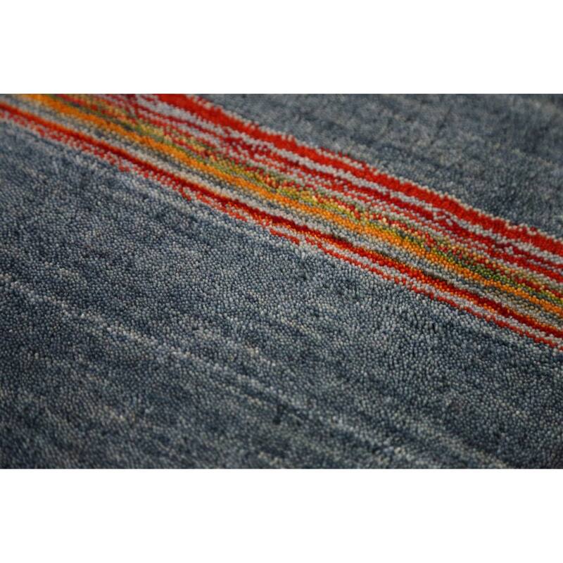Hand Knotted Oriental 100% Wool Carpet Tribal Animal Pictorial Multi-Colored Gabbeh Area Rug - 9' 9'' X 6' 5''