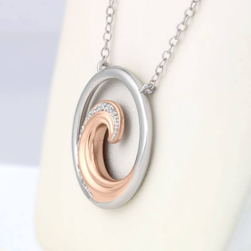 1/20ct Diamond Four Elements of Nature-Water Pendant Necklace in Silver for Women