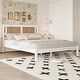 preview thumbnail 9 of 14, Queen Size Wooden Platform Bed with Natural Rattan Headboard, Exquisite Elegance with Minimalist Charm for Bedroom, Black White