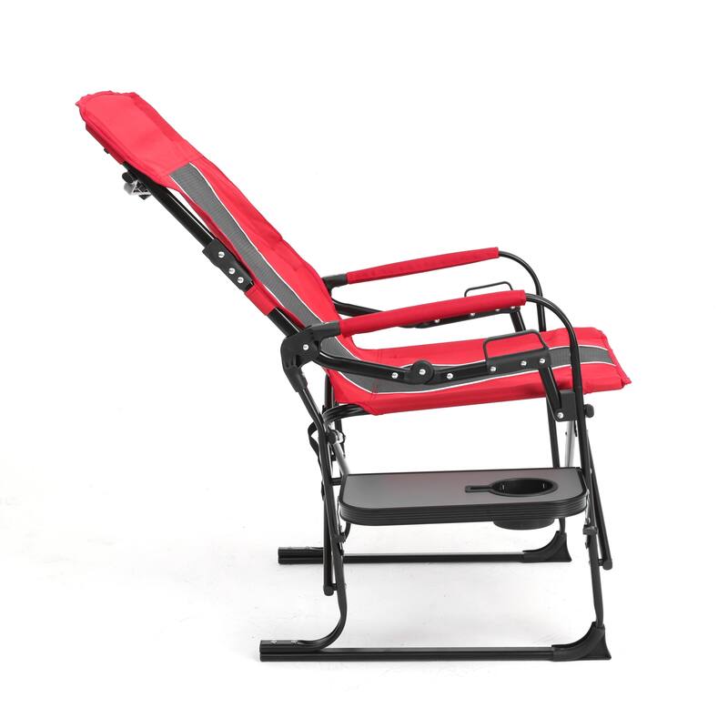 Oversized Portable Folding Camping Chair with Side Table and Pocket