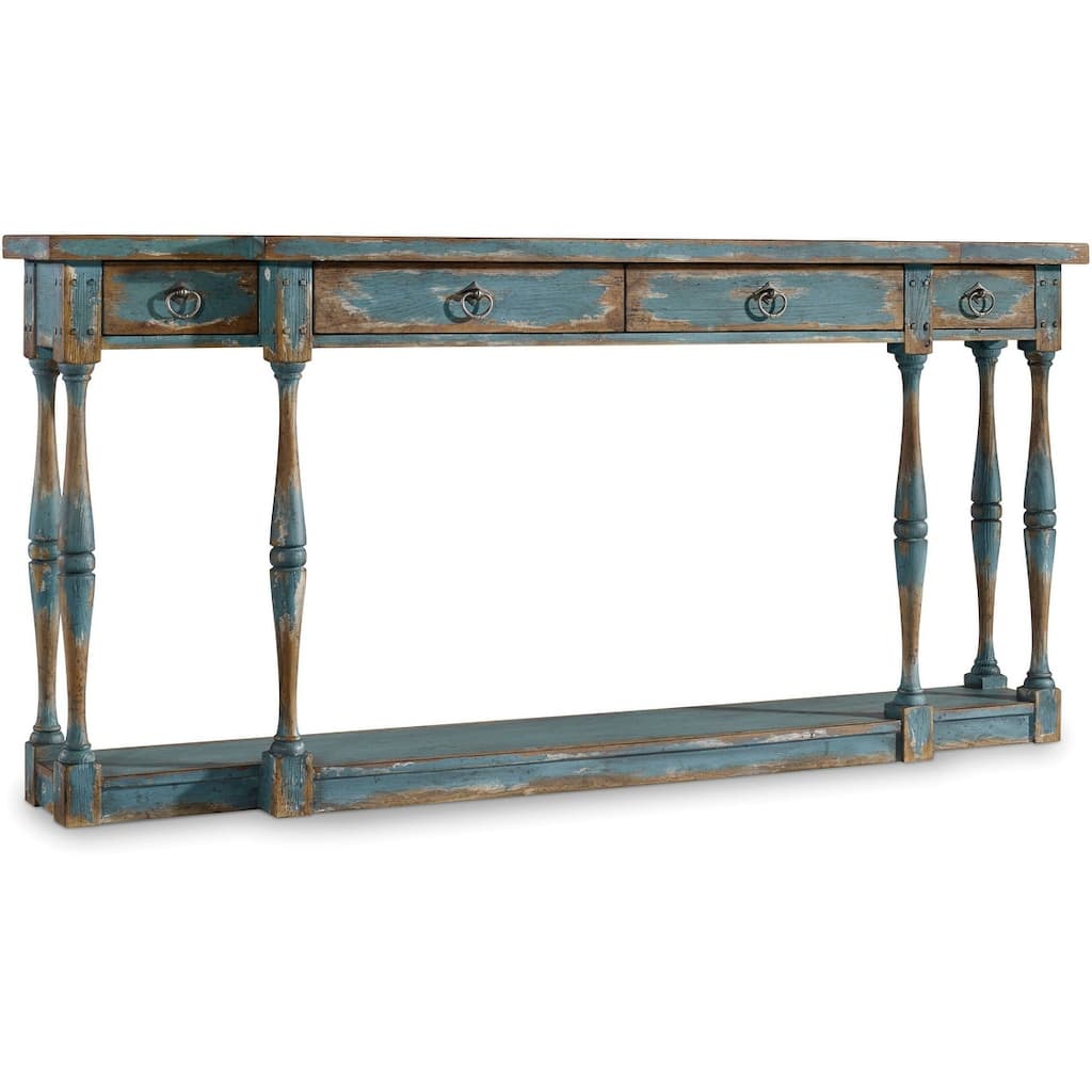 Hooker Furniture 72 Inch Long Hardwood Console Table from the - Sky High Azure Blue