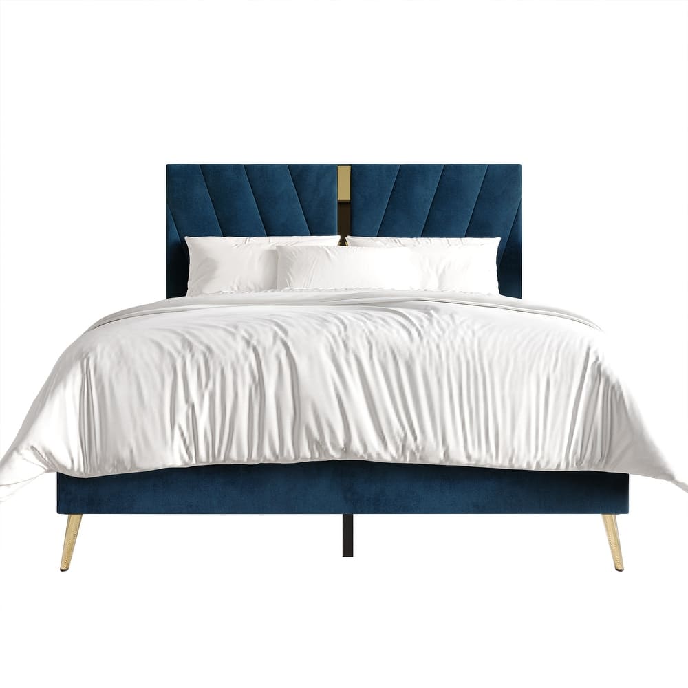 CraftPorch Luxurious Velvet Upholstered Bed