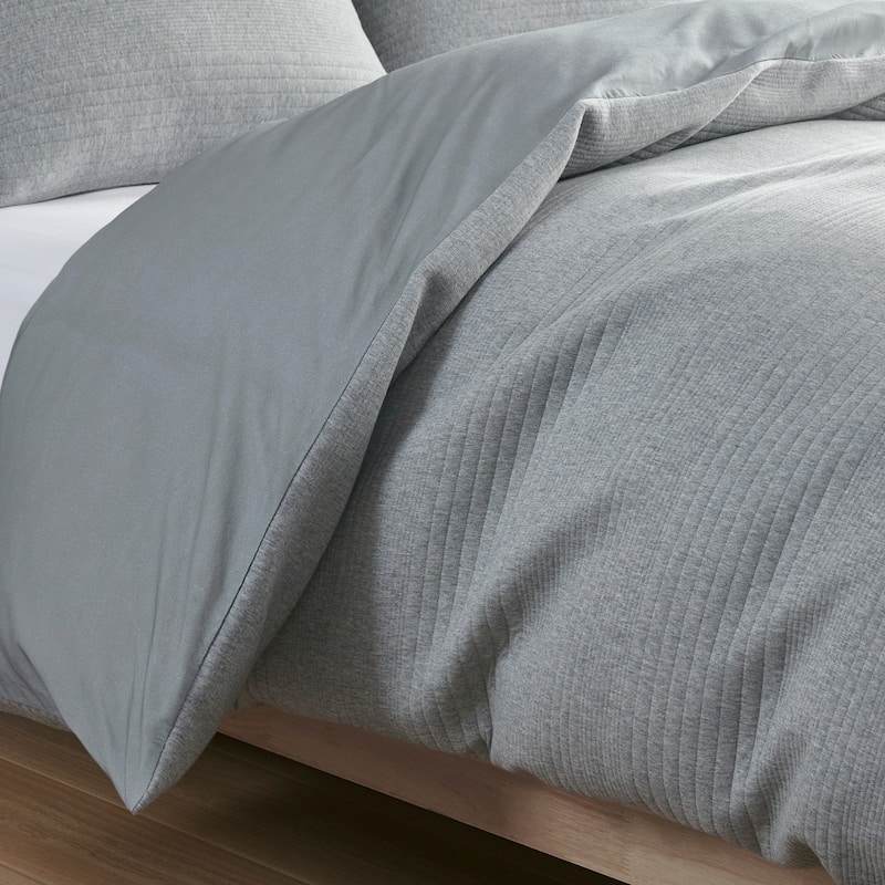 Croscill Casual Ellis Heathered Gray 3 Piece Duvet Set