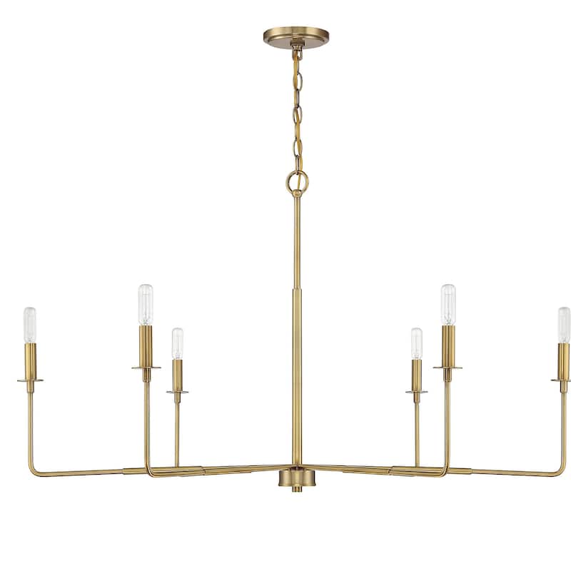 Savoy House Salerno 6-Light Chandelier - Warm Brass