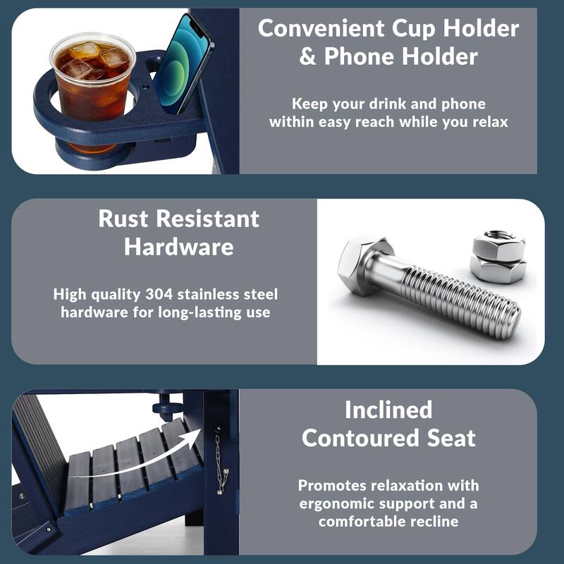 Hanniford Poly Adirondack 49 Inch Folding Bench