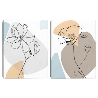 Schizzo Flower I-II by Studio Arts Canvas Art Prints