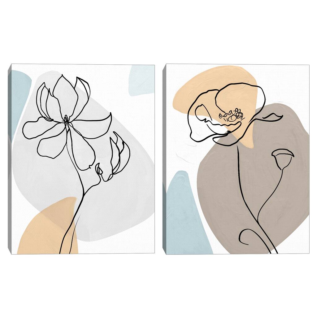 Schizzo Flower I-II by Studio Arts Canvas Art Prints