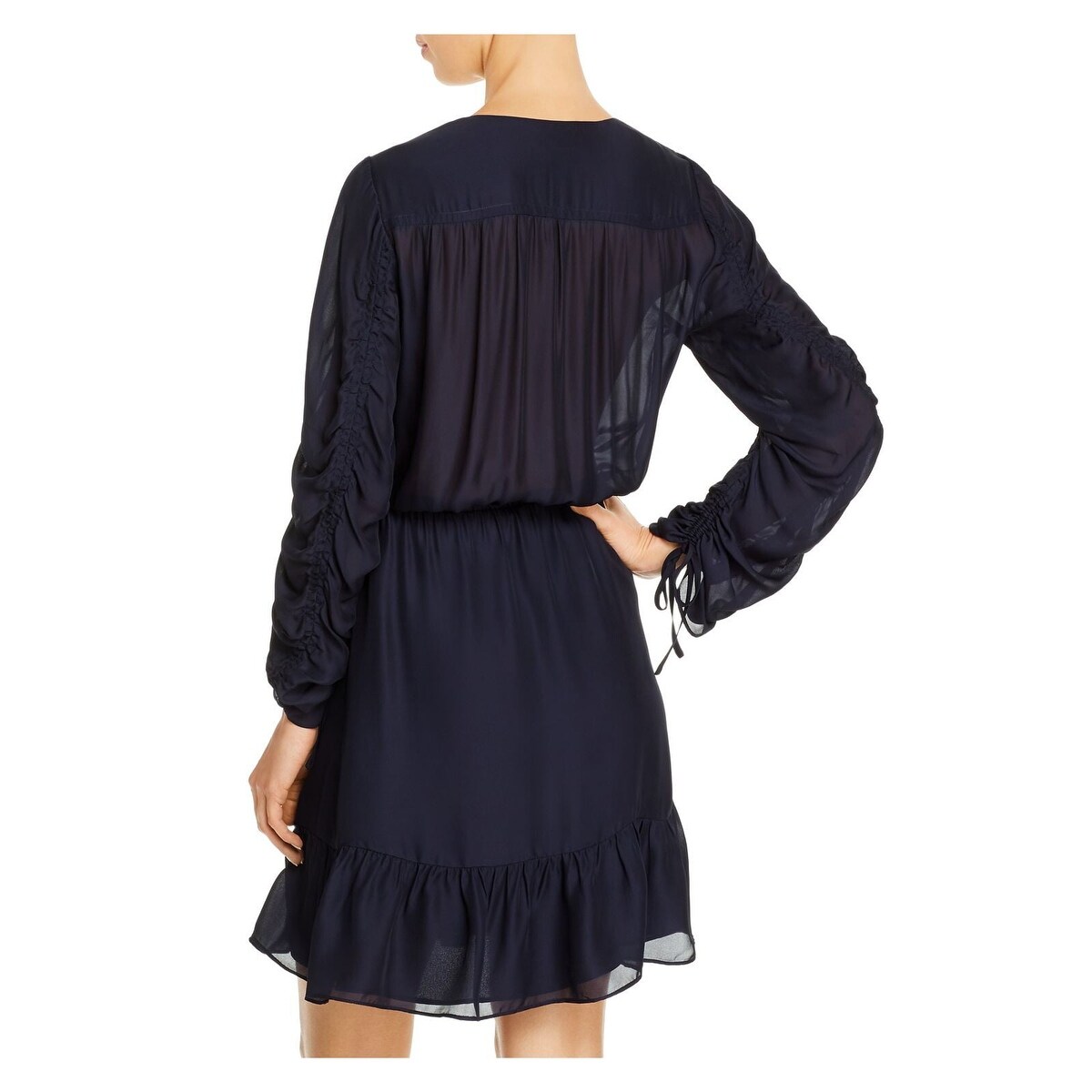 Parker Women's Ruffled Ruched Sleeve V Neck Short Wear To Work Fit Flare Dress Blue Size Small - Bed Bath & Beyond - 40579798 Parker Women's Ruffled Ruched Sleeve V Neck Short Wear To Work Fit Flare Dress Blue Size Small - Bed Bath & Beyond - 40579798
