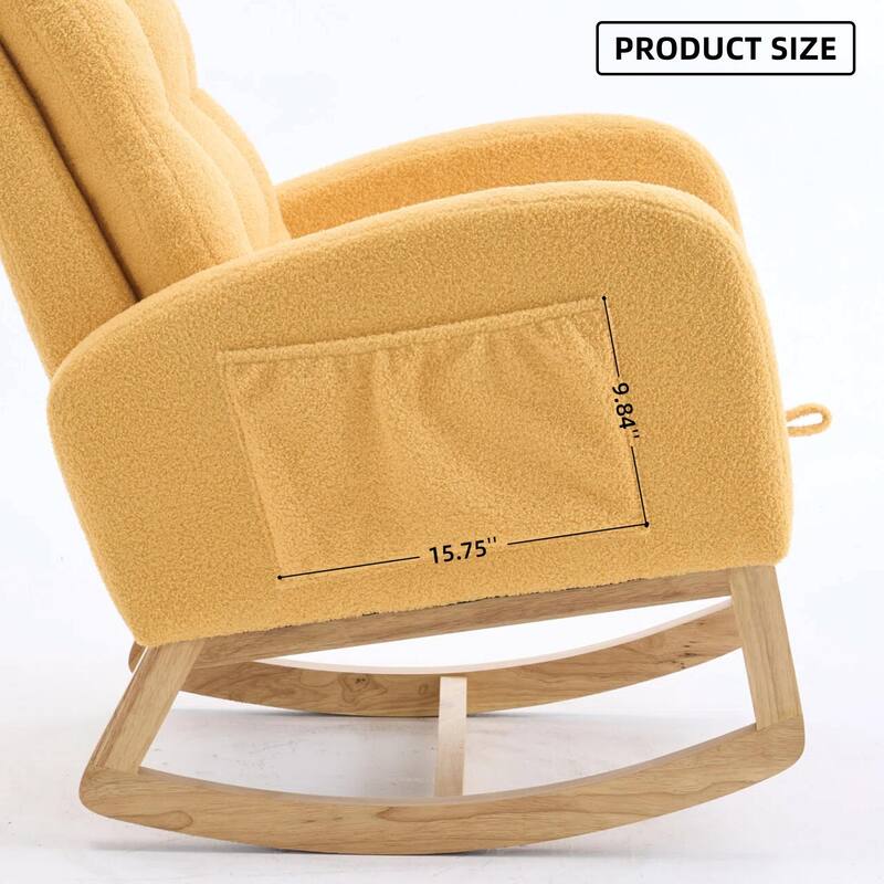 Nursery Rocking Chair - 39.76" Tall with Flip-Down Ottoman