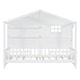 preview thumbnail 10 of 16, Twin Size House Bed with Shelves, Window, and Light Strip - White