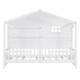 preview thumbnail 28 of 34, Twin Size House Bed with Shelves, Window, and Sparkling Light Strip on Roof, Space-Saving Design for Kids' Rooms, Grey