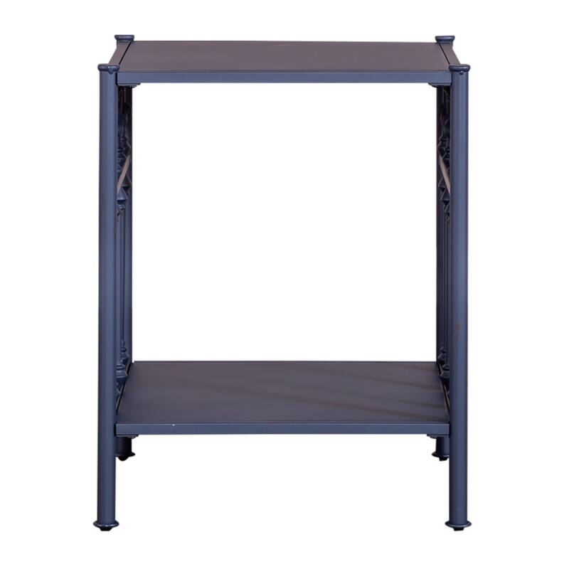 Vintage Series Distressed Metal Open Nightstand - Black