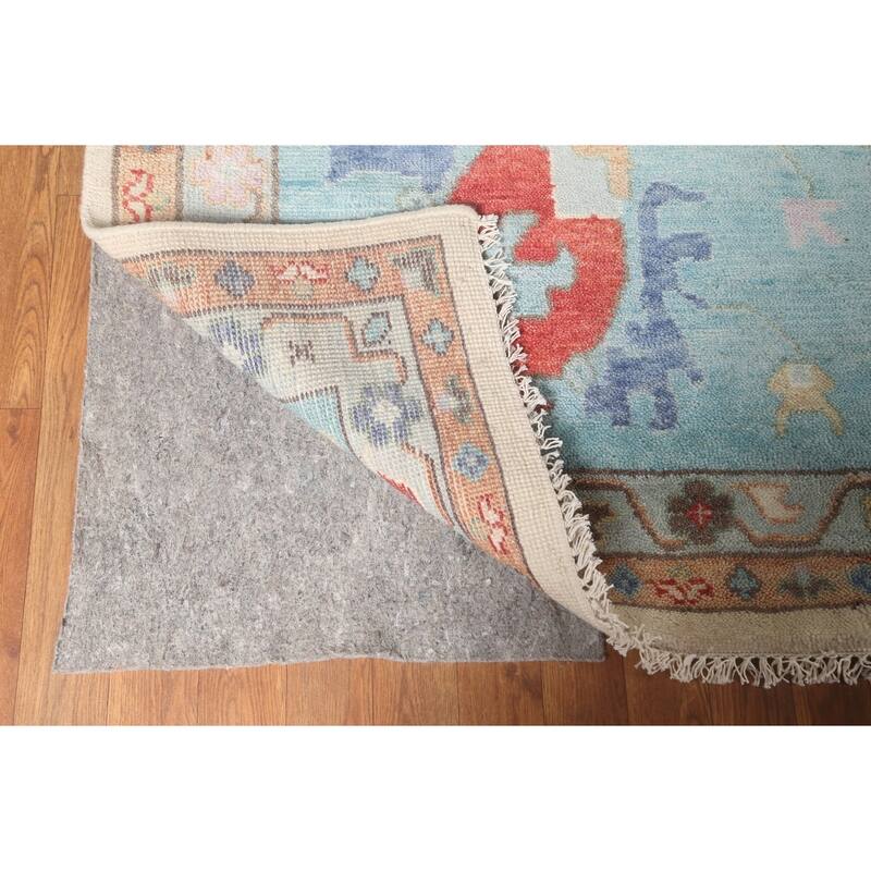 Floral Oushak Oriental Large Area Rug Handmade Beige Wool Carpet - 11'9" x 14'8"