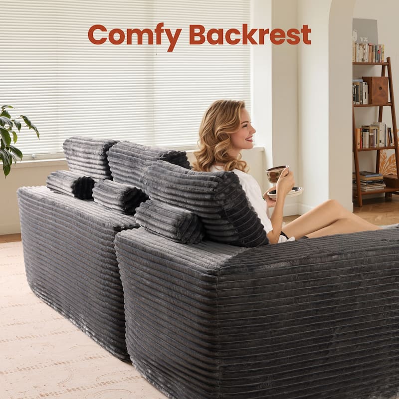 OVIOS No-Assembly L-Shaped Chaise Sofa