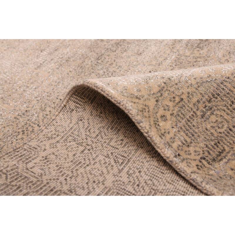 ECARPETGALLERY Hand-knotted Heritage Tan Silk, Wool Rug - 2'6 x 10'2