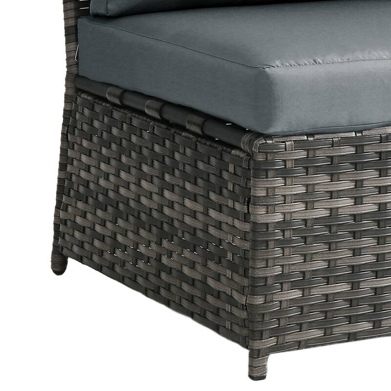 Outdoor Wicker Patio Conversation Furniture Set with Table and Cushion